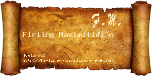 Firling Maximilián névjegykártya