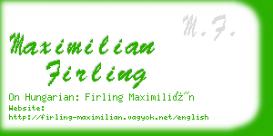 maximilian firling business card